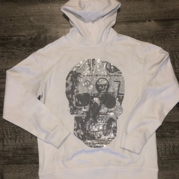 White Skull Diamond Hoodie (amazing quality) - Picture 1 of 3